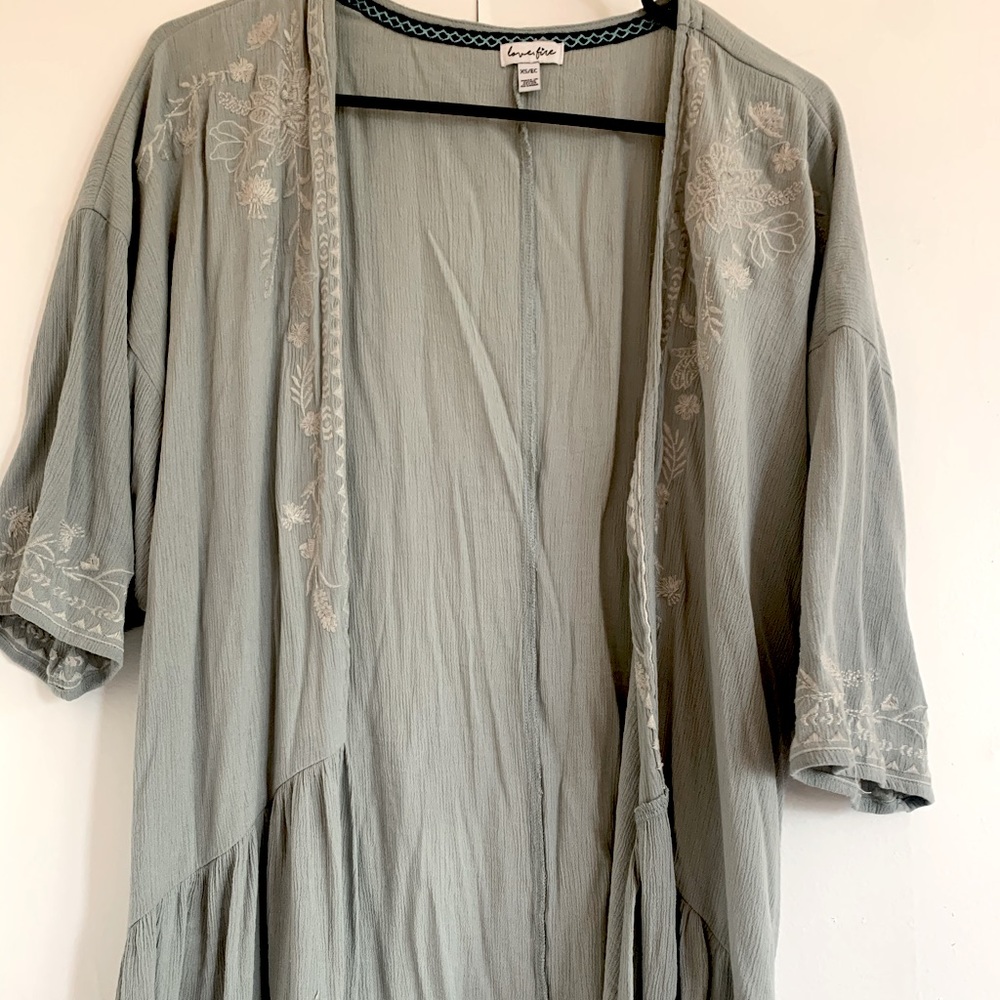 Light Green with White Accent Shawl